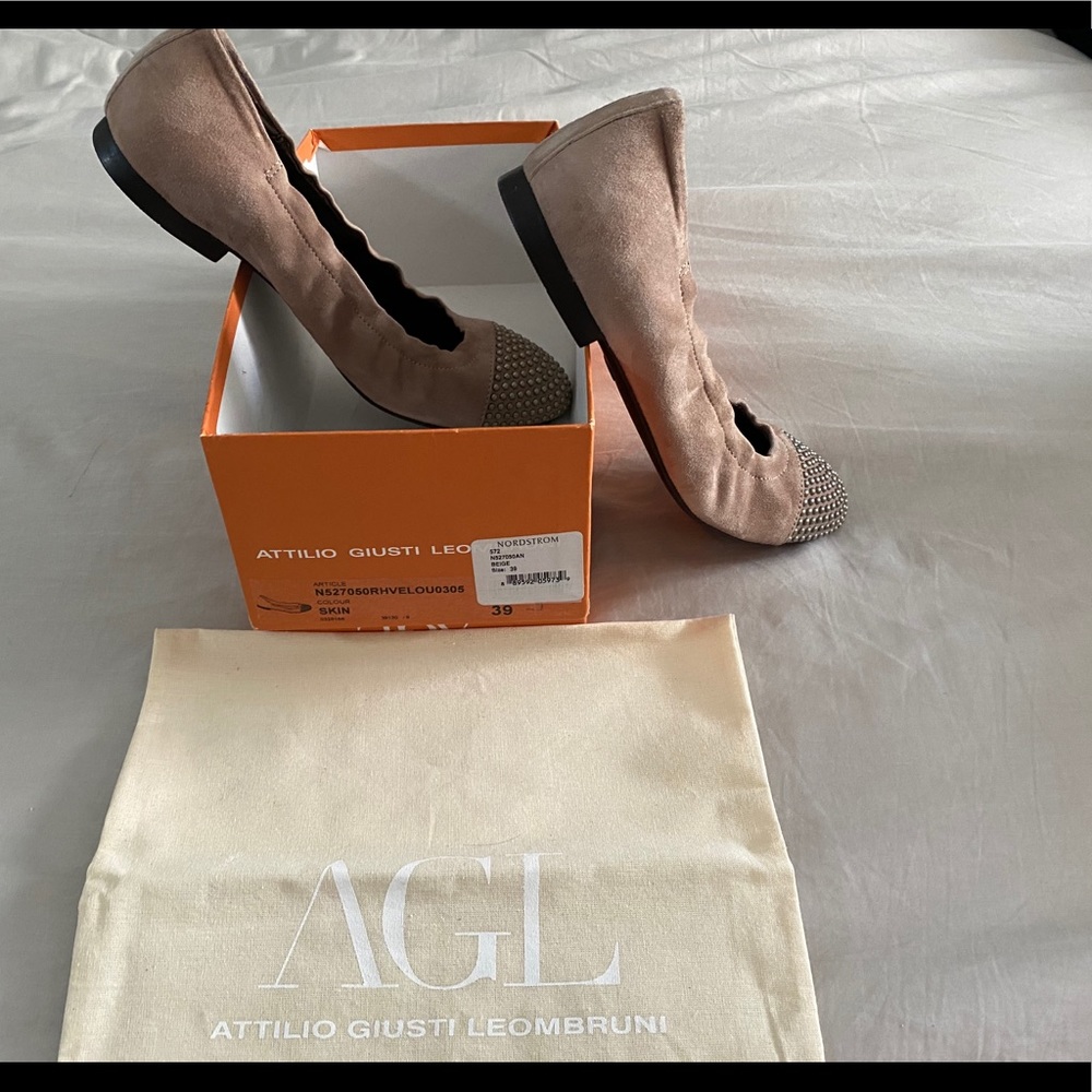 AGL “Blakely” studded toecap ballet flats